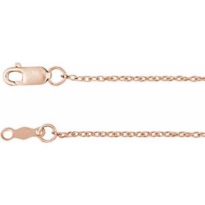 10K Rose 1.25 Mm Rope 20" Chain