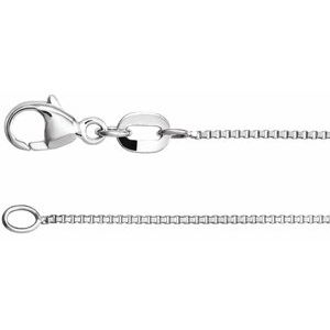 Rhodium-Plated Sterling Silver .8 Mm Diamond-Cut Box 20" Chain