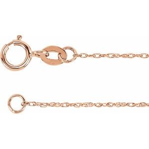 10K Rose 1 Mm Rope 24" Chain