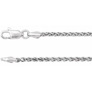 Sterling Silver 2 Mm Diamond-Cut Wheat 18" Chain