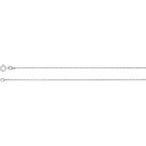 Rhodium-Plated Sterling Silver 1 Mm Rope 18" Chain