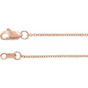 10K Rose 1 Mm Cable 18" Chain