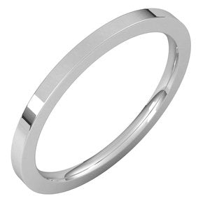 10K White 1.5 Mm Comfort-Fit Flat Band Size 11