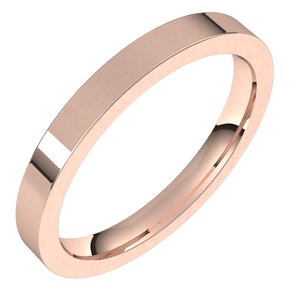 10K Rose 2.5 Mm Comfort-Fit Flat Band Size 11