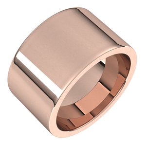10K Rose 12 Mm Comfort-Fit Flat Band Size 11