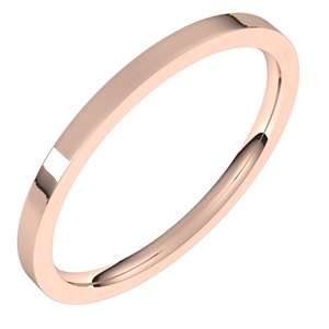 10K Rose 1.5 Mm Flat Comfort Fit Light Band Size 8.5
