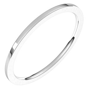 14K X1 White 1 Mm Flat Comfort Fit Light Band Size 10.5