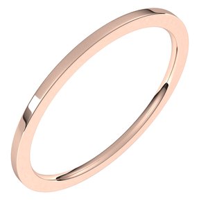 10K Rose 1 Mm Flat Comfort Fit Light Band Size 20
