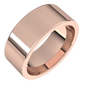 10K Rose 8 Mm Comfort-Fit Flat Band Size 11