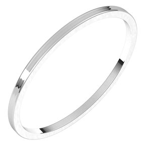 Sterling Silver 1 Mm Ultra-Lightweight Flat Band Size 11.5
