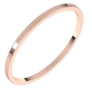 10K Rose 1 Mm Ultra-Lightweight Flat Band Size 6