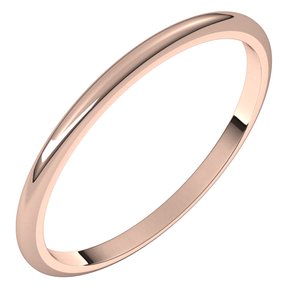 10K Rose 1.5 Mm Half Round Band Size 11