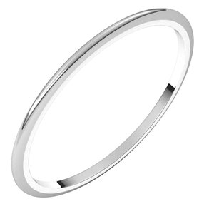 10K White 1 Mm Half Round Band Size 11
