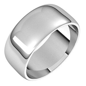 Sterling Silver 8 Mm Lightweight Half Round Band Size 11