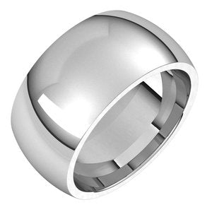 10K White 10 Mm Comfort-Fit Half Round Band Size 11