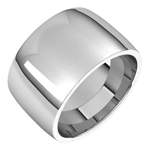 Sterling Silver 12 Mm Lightweight Comfort-Fit Half Round Band Size 11