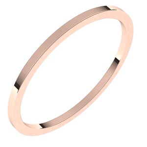 10K Rose 1 Mm Flat Band Size 11