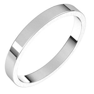Sterling Silver 2.5 Mm Flat Band Size 11