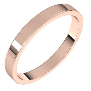 10K Rose 2.5 Mm Flat Band Size 7