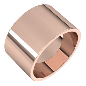 10K Rose 12 Mm Flat Band Size 7