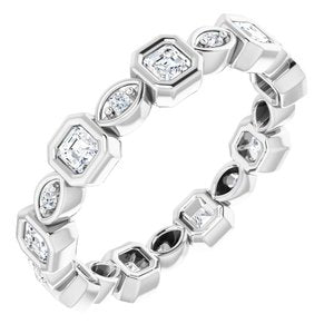 Platinum 5/8 Ctw Natural Diamond Eternity Band Size 7