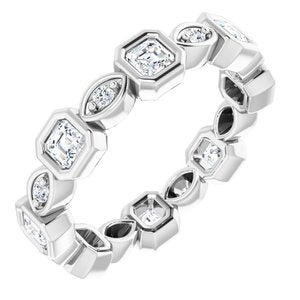 Platinum 7/8 Ctw Natural Diamond Eternity Band Size 5
