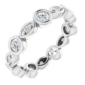 Platinum 7/8 Ctw Natural Diamond Eternity Band Size 5