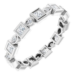 Platinum 5/8 Ctw Natural Diamond Eternity Band Size 7