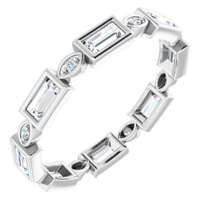 Platinum 5/8 Ctw Natural Diamond Eternity Band Size 5