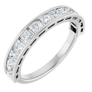 Platinum 9/10 Ctw Natural Diamond Anniversary Band