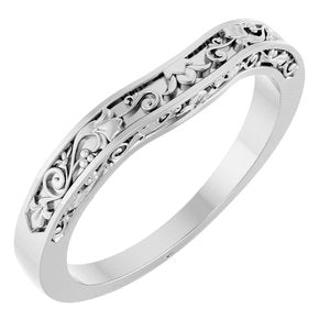 Platinum Floral-Inspired Matching Band