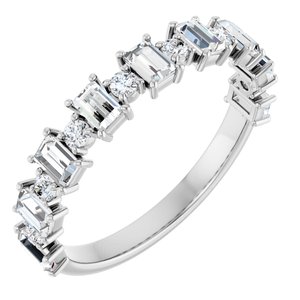 Platinum 7/8 Ctw Natural Diamond Anniversary Band