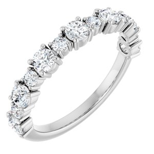 Platinum 7/8 Ctw Natural Diamond Anniversary Band