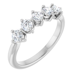 Platinum 9/10 Ctw Natural Diamond Anniversary Band