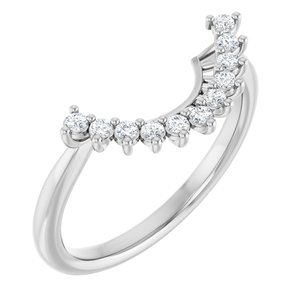Platinum 1/6 Ctw Diamond Matching Band For Round Ring