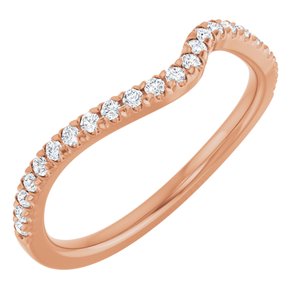 14K Rose 1/5 Ctw Natural Diamond French-Set Matching Band
