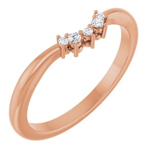 14K Rose .05 Ctw Natural Diamond Matching Band