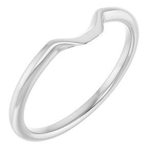 14K White Matching Band With Bead Blast Finish