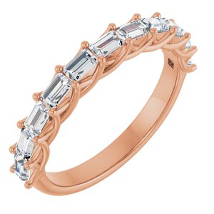 14K Rose 3/4 Ctw Natural Diamond Anniversary Band