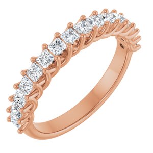 14K Rose 3/4 Ctw Natural Diamond Anniversary Band