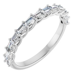 14K White 3/8 Ctw Natural Diamond Anniversary Band