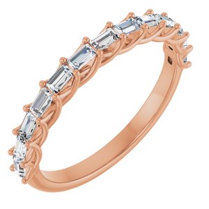 14K Rose 3/8 Ctw Natural Diamond Anniversary Band