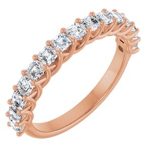 14K Rose 1 1/8 Ctw Natural Diamond Anniversary Band