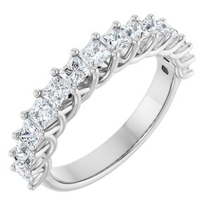 14K White 1 1/3 Ctw Natural Diamond Anniversary Band
