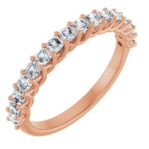 14K Rose 3/4 Ctw Natural Diamond Anniversary Band