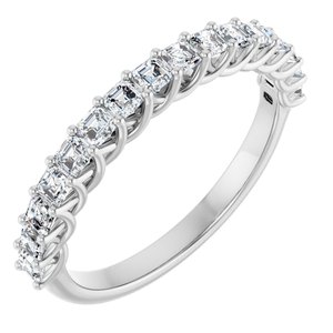 Platinum 3/4 Ctw Natural Diamond Anniversary Band