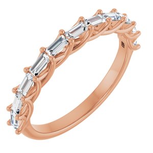 14K Rose 3/8 Ctw Natural Diamond Anniversary Band