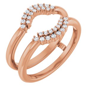 14K Rose 1/6 Ctw Natural Diamond Ring Guard