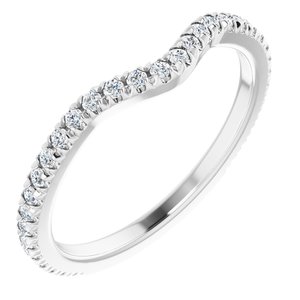 Platinum 1/3 Ctw Natural Diamond French-Set Matching Band