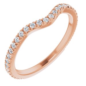14K Rose 1/3 Ctw Natural Diamond French-Set Matching Band